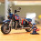 1 blue Harley motorcycle model motorcycle assembly building block toy 1