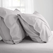 (Pack of 2 - Pillow Covers, Silver) 25cm Extra Deep Fitted Bed Sheet & Pillowcases