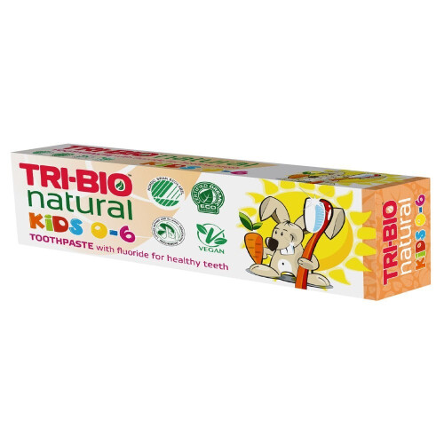 TRI-BIO Natural Eco Kids Childrens Toothpaste Flavour Free 50ml
