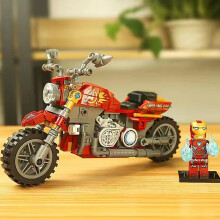 1 red Harley motorcycle model motorcycle assembly building block toy