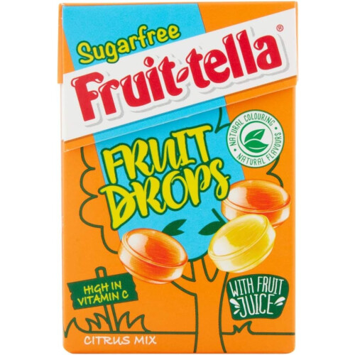FRUIT TELLA Citrus Mix Orange and Lemon Fruit Drops Sweets Box, 50 g