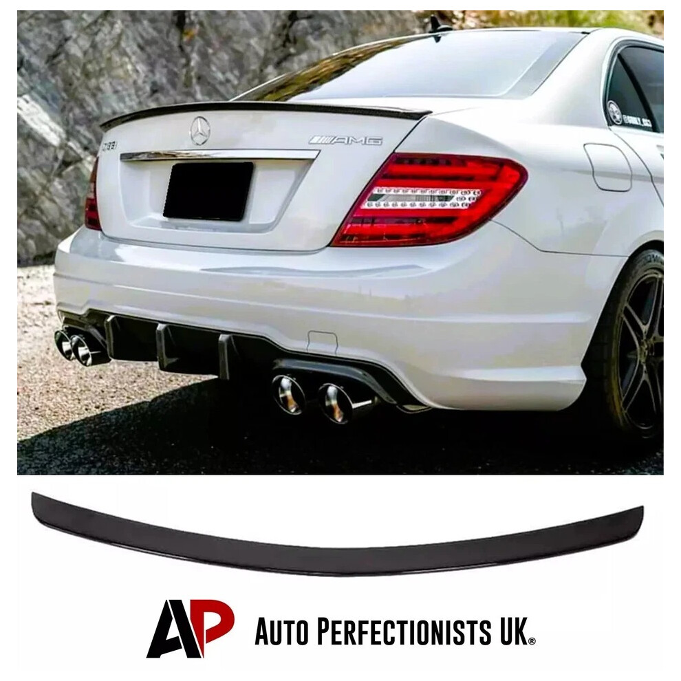 For Mercedes C Class Saloon W204 Boot Spoiler Lip Wing Body Kit Black 5061072667862