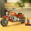 1 red Harley motorcycle model motorcycle assembly building block toy 2