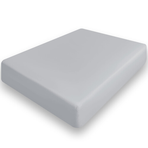 (Pack of 2 - Single (90x190cm), Silver) 25cm Extra Deep Fitted Bed Sheet & Pillowcases 2