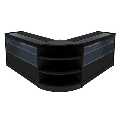 Comptoir de Ventes Verouillables Noir à LED Ensemble Andromeda C1200 LM60