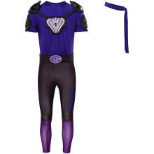 (Größe:M) Dodgeball White Goodman Cosplay Kostüm für Herren – Purple Cobras Trikot Sport Outfit Halloween Set