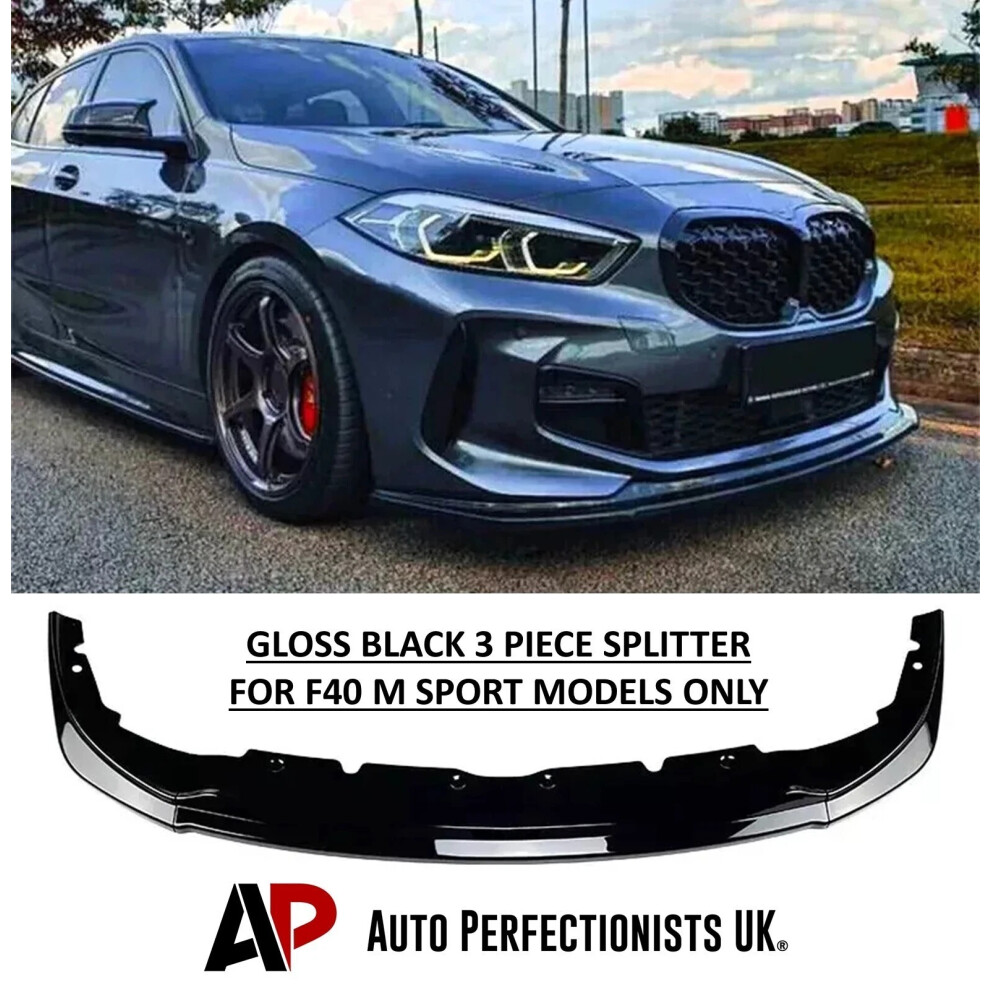 For Bmw 1 Series F40 Front Splitter Spoiler Lip M Sport Performance Black 5061072663871