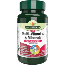 Natures Aid Multivitamins & Minerals 60 Tablets Iron Free One-a-Day