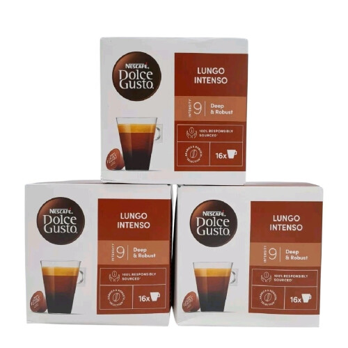Nescafé Dolce Gusto Lungo Intenso Coffee Pods 3 Boxes (48 Pods)