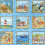 Seaside Scene Image Panels Quilting Fabric 50 Panels Each 8cm Square 1