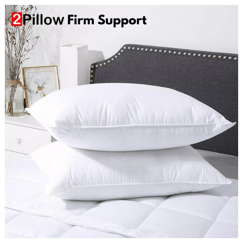 Imperial Rooms (Firm Support Pillows 2-Pack) Reversible Duvet Quilt Covers Grey Bedding Set UK 1