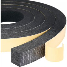 2 rollos de tiras de espuma para juntas de 25 mm (ancho) x 20 mm (alto) x 4 m (largo), resistentes a la intemperie y a los golpes, anticolis