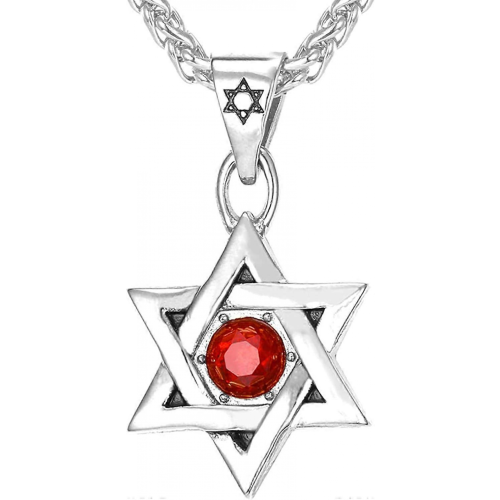 Κολιέ με το αστέρι του Δαβίδ, συμβατό με άνδρες και γυναίκες, χρυσό/ανοξείδωτο ατ