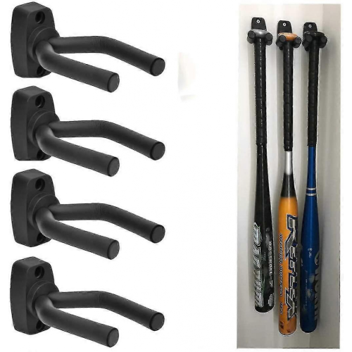 4 Pack Wall Mount Vertical Baseball Bat Holder,black