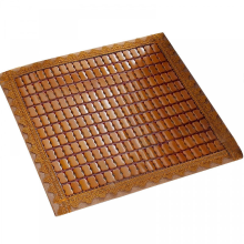 Almofada de resfriamento de bambu 40/45 cm, tapete respirável para cadeira compatível com a experiência de sentar refrescante, renda marrom