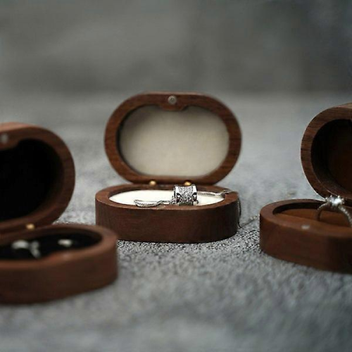 Boîte à alliances rustique pour le jour du mariage 2