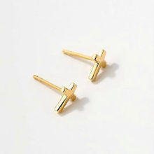 Women's Gold Earrings 14K Gold Cross Earrings Delicate Simple Small Earrings Jewelry Gift