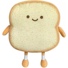 Almohada de peluche con forma de pan tostado, cojín de sofá relleno de felpa, decoración para dormitorio de niños y adultos (dorado)