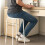 White Stackable Plastic Stool Round Top Backless Design Metal Leg 8