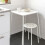 White Stackable Plastic Stool Round Top Backless Design Metal Leg 4