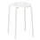 White Stackable Plastic Stool Round Top Backless Design Metal Leg 1