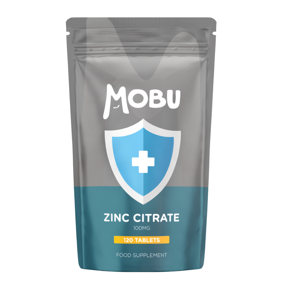 Mobu Zinc Citrate 100Mg 120 Tablets Max Strength Immune Function Vegan