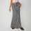 (L, coffee) Boho Style Maxi Skirt High Waist Adjustable Drawstring Long Skirt 5