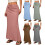 (L, coffee) Boho Style Maxi Skirt High Waist Adjustable Drawstring Long Skirt 9