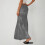 (L, coffee) Boho Style Maxi Skirt High Waist Adjustable Drawstring Long Skirt 7