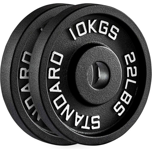 (10kg x 2 = 20Kg) Olympic 2-Inch Cast Iron Weight Plate set for Dumbbells & Barbell,Home Gym Fitness Workout & Exercise for Men & Women