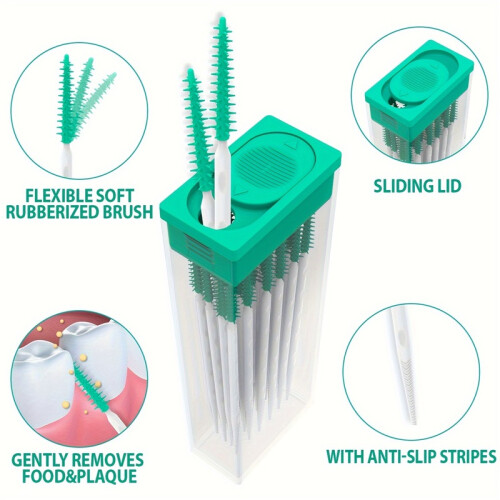 Premium Rubberized Brush Picks with Mint Flavor for Efficient Cleaning and Gentle Gum Care 1