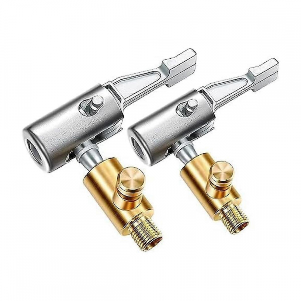 2Pcs Lock On Air Chuck Tire Inflator,Metal Locking Tire Air Chuck With Air Release Valve,8Mm Standa 9169529010806