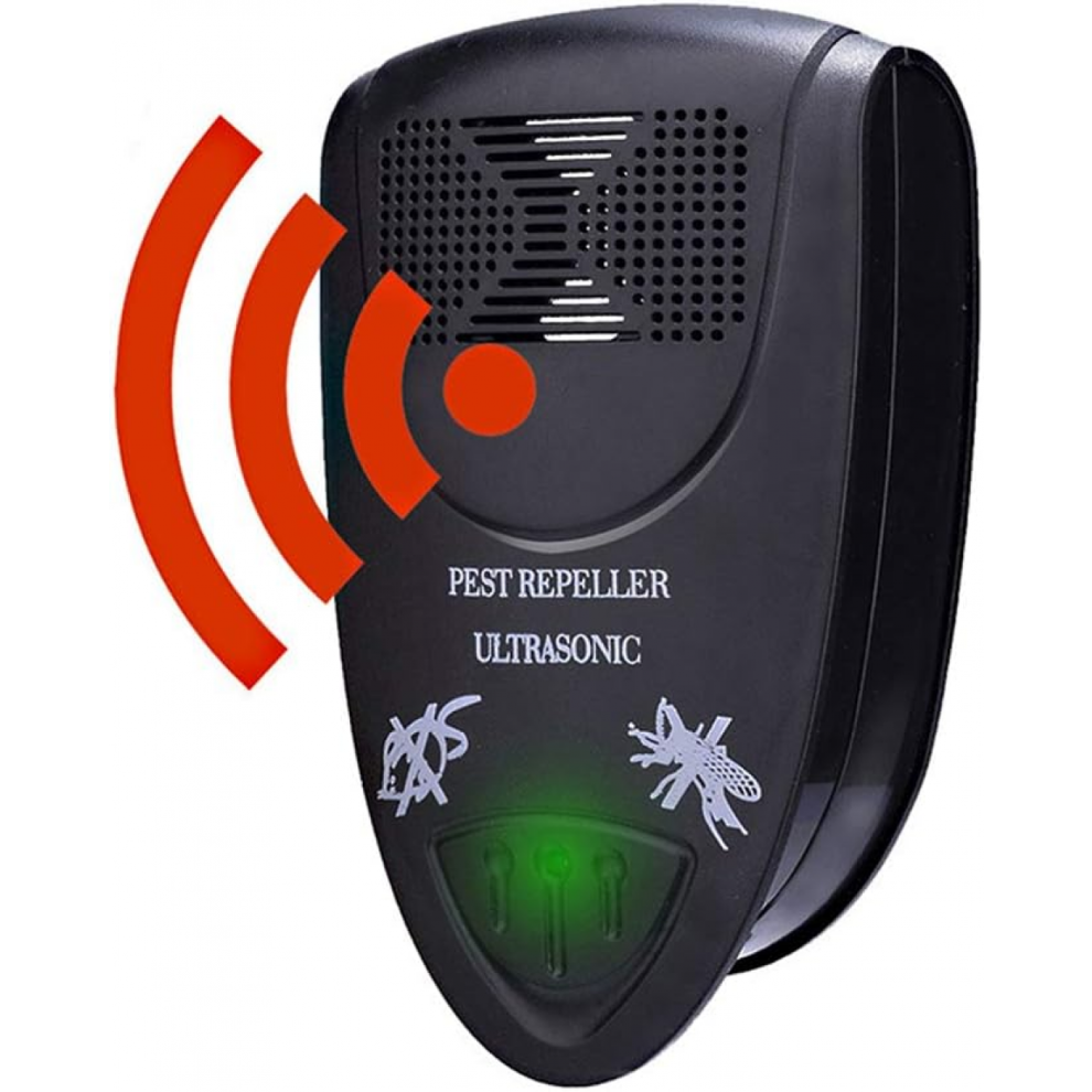 (Black)2pcs Ultrasonic Bat Repellent Get Rid Of Bats Sultrasonic Bat Repellent Eu Plug-image-OPC-PJ7TWBN-NEW