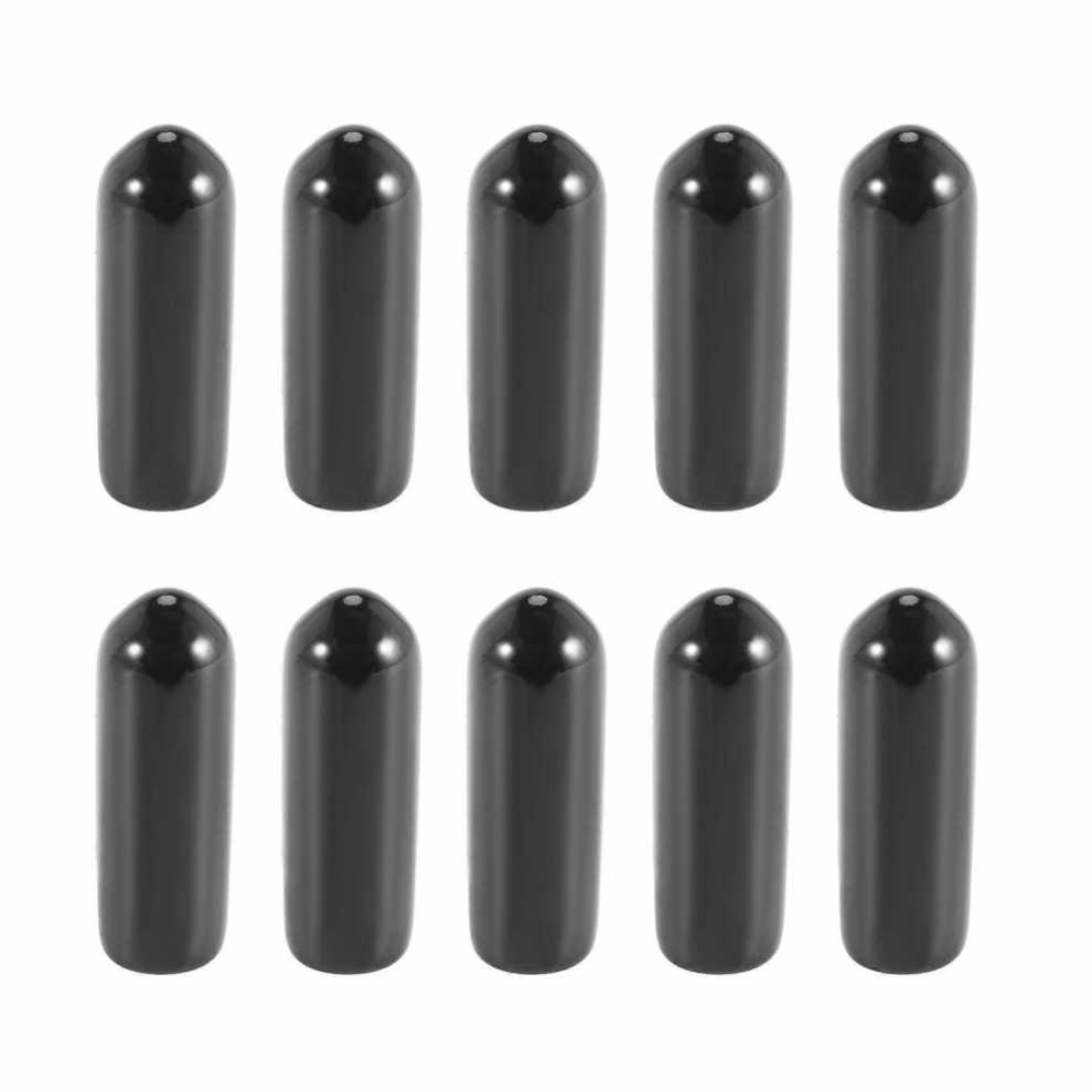 Lot de 100 embouts en caoutchouc pour tube rond en PVC, diamètre intérieur de 4 mm, protections de filetage, noir