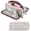 ANGOO Pencil Case Big Capacity 3 Compartments Canvas compatible with Teen,A 1