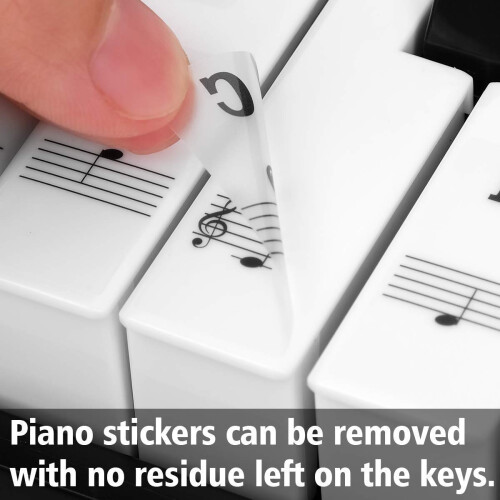 （Sticker black)Piano Keyboard Stickers 2