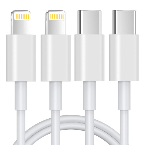 (Λευκό) Καλώδιο USB-C Lightning 1 m, Πιστοποιημένο από MFi, Καλώδιο φόρτισης iPhone USB C Συμβα