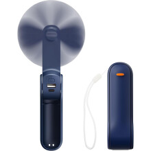 （Blu)JATEKA Ventilatore Portatile 2 in 1, Mini ventilatore pieghevole ricaricabile, Velocit脿 del vento regolabile, Ventilatore Silenzioso