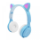 Auriculares plegables LED con micrófono (azules) 2