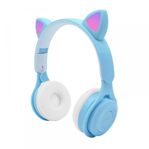 Auriculares plegables LED con micrófono (azules)