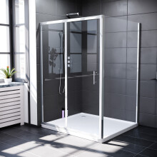 Nes Home 1000 x 1000mm Shower Enclosure Sliding Door & Side Panel Chrome