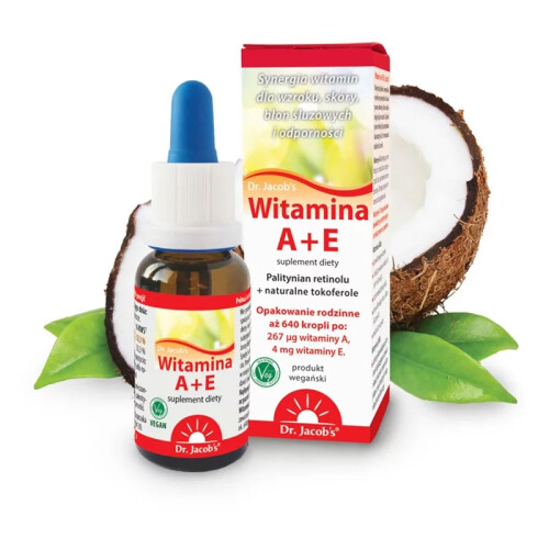 Dr Jacobs Witamina A+E Dr. Jacob's Vitamin A + E 20 ml drops VEGAN