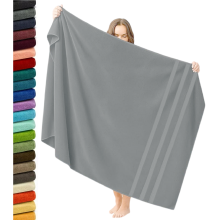 Extra Large Super Jumbo Bath Sheet 100x200cm Egyptian Cotton Soft XXL Bath Sheet (Silver)