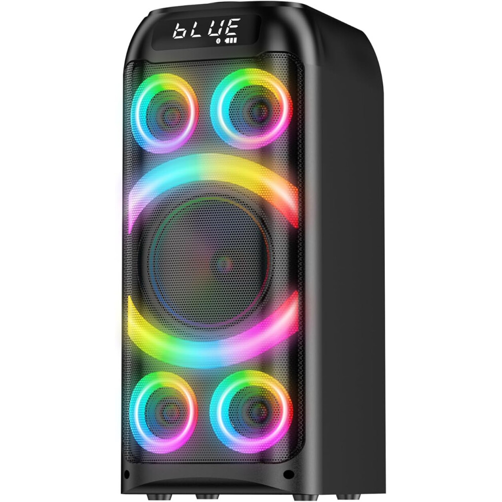 Bluetooth Speaker 160W Peak Powerful Loud Stereo Sound Bass Wireless Boombox Portable Large Party Speaker With Subwoofer Tws Pairing Dynamic Led Light 000880095622