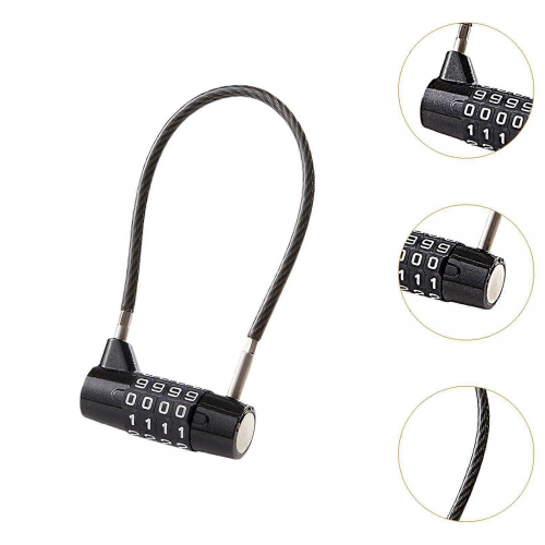 (17.5cm Cable)Cable Lock Sturdy 4 Digit Combination Padlock compatible Tool Box Shed Hasp Storage 17.5cm Cable 2