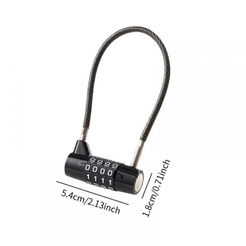 (17.5cm Cable)Cable Lock Sturdy 4 Digit Combination Padlock compatible Tool Box Shed Hasp Storage 17.5cm Cable 1