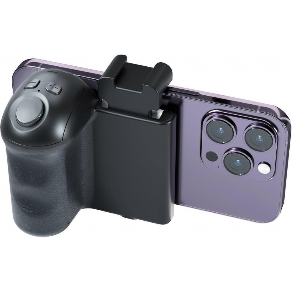 Phone Camera Grip with Zoom Remote, Smartphone Handle Holder with Wireless Shutter, Phone Filming Accessories Vlog Shooting