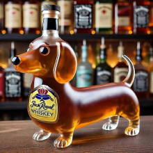 Dackel-Whiskyflasche, Lustige Dackel-Whiskyflasche, Glas-Dackel-Statue-Weinflaschen, Dackel-Dekanter-Dekoration, Kompatibel