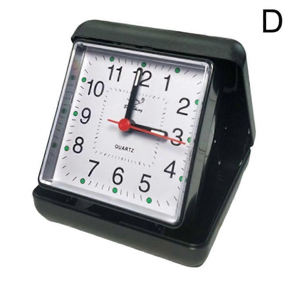 (Black)Alarm Clock Portable No Tick Snooze Silent Small Bedside Clocks Black