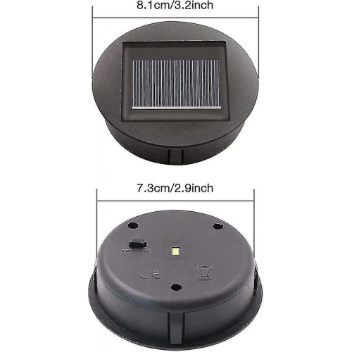 4 Pieces Replacement Solar Lights With Led Bulbs, Solar Top Lights Replacement, Led Solar Panel Lantern Cover 1